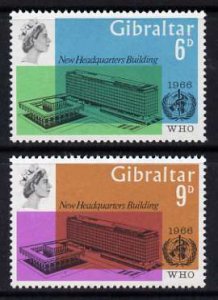 GIBRALTAR - 1966 - World Health Organisation - Perf 2v Set - Mint Never Hinged