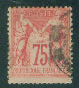 FRANCE Scott 83 75c 1877 type 2 Sage issue CV $72.50