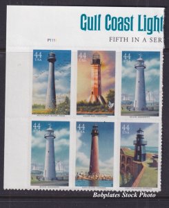 BOBPLATES #4409-13 Gulf Lighthouses Plate Block of 6 MNH~See Details for #s/Pos