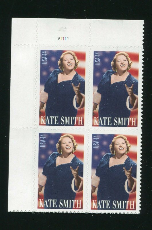 4463 Kate Smith 44¢ Stamp Plate Block MNH