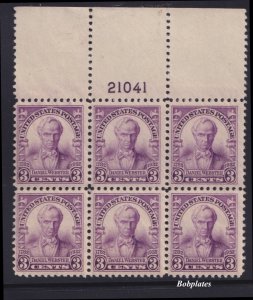 BOBPLATES #725 Webster Full Top Plate Block 21041 F-VF NH SCV=$20+