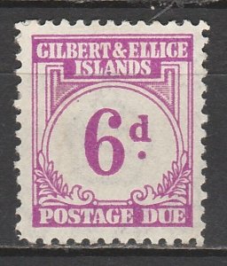 GILBERT & ELLICE ISLANDS 1940 POSTAGE DUE 6D