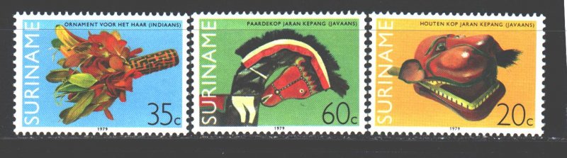 Suriname. 1979. 877-79. Folkler. MNH.