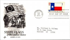 FDC 1976 SC #1682 Artcraft Cachet, Texas - Washington DC - Single - J1342