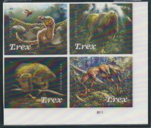 US #5410-13, Plate Block, T.rex, MNH*-