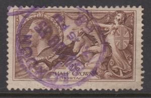 Great Britain 1934 2/6 Brown Seahorse Sc#222 Used Beautiful Purple London Cxl