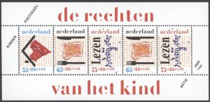 1989 Netherlands Scott #B649 Children's Rights Mini-Sheet of 5 MNH