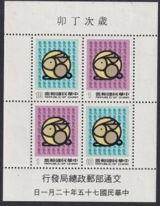 Sc# 2566a China 1986 MNH New Years 1987 S/S souvenir sheet CV $11.50 