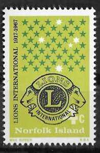 Norfolk Island # 114  Lions Club  Emblem  (1) Mint NH