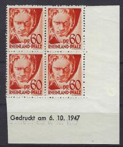 Germany - under French occupation Scott # 6N12; mint nh, b/4, var print date