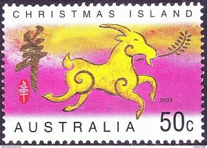 CHRISTMAS ISLAND 2003 QEII 50c Chinese New Year - Year of the Goat FU