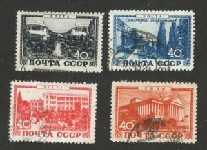 RUSSIA - 4 USED STAMPS - SOVIET SANATORIUM - 1949.