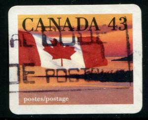 1389 Canada 43c Flag over Shoreline, used