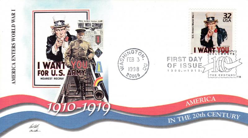 United States 1998 Uncle Sam 'I Want You'  Clean FDC Fleetwood Cachet