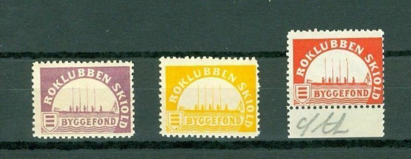 Denmark. 3 Poster Stamp Mnh. +_ 1905  The Row Club  Skjold Building Fund