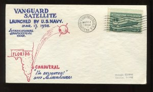 MARCH 17 1958 Launch of VANGUARD Satellite Goldcraft Cover PATRICK AFB (LV 844)