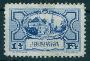 LIECHTENSTEIN 1½ FRANCS 1925, VF, WELL  CENTERED UNUSED STAMP, LIGHTLY HINGED