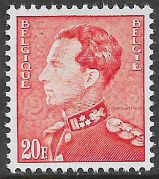 BELGIUM 1936-51 20fr Perf. 11 1/2 King Leopold III Portrait Issue Sc 308 MNH