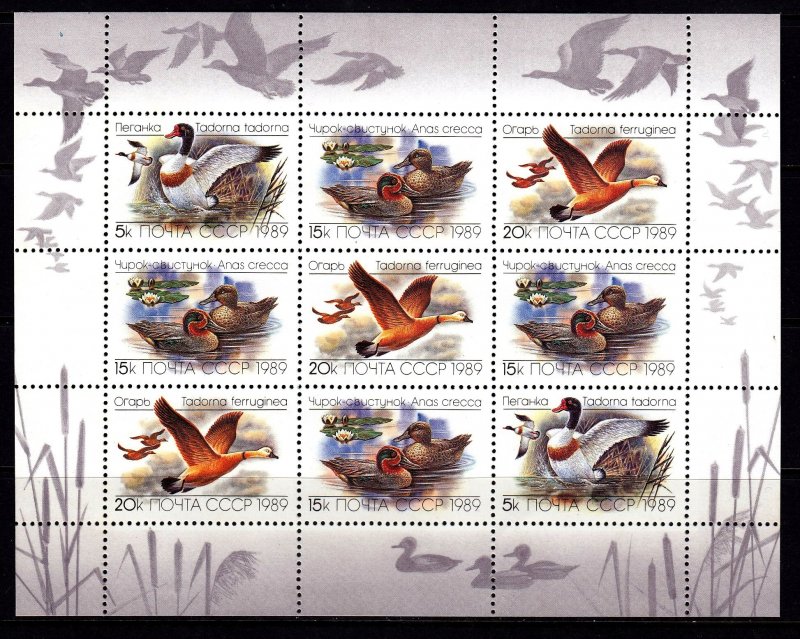 Russia USSR 1989 Ducks Mint MNH Miniature Sheet SC 5785a