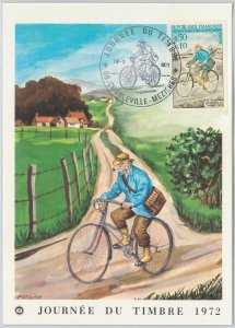 63522 - FRANCE - POSTAL HISTORY: MAXIMUM CARD 1972 - BICYCLE Journee du Timbre-