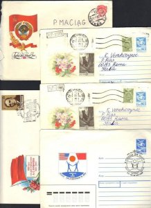 RUSSIA 1950-70's COLLECTION OF TEN COVERS COMMERCIAL 4 ARE FDC's