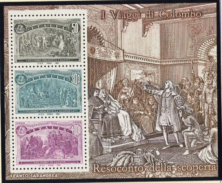 Italy #1883-1888 1992 Columbus Souvenir Sheet Set MNH
