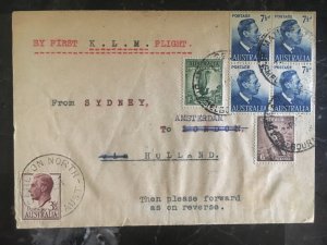 1951 Sydney Australia to Amsterdam Netherlands KLM First Flight Cover FFC