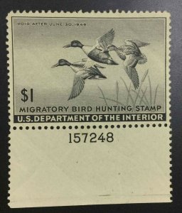 MOMEN: US STAMPS #RW12 DUCK MINT OG NH VF+ LOT #75628