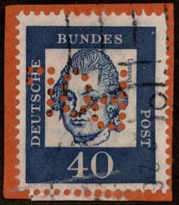 Germany BRD Bundes Polizei POL Lochung Police Perfin Official Stamp Used 60949