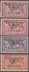 SYRIA Sc # C10-3 CPL MNH & VLH CPL SET AIRMAILS 1922 FRENCH SET OVERPRINTED