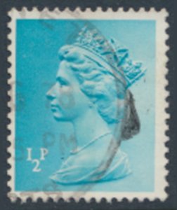 GB  Machin ½p X843 1 band  Used SC# MH22  see scans & details