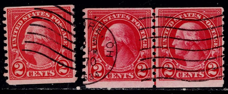 U.S. 599 USED NH SINGLE AND LINE PAIR AS SHOWN (V4632)