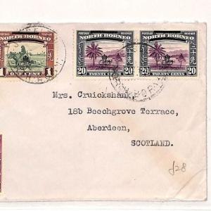 V122 North Borneo Jesselton GB Aberdeen Scotland {samwells-covers}PTS