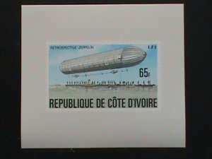 1977-IVORY COAST STAMP: SC#441A HISTORY OF THE ZEPPELIN SERIES IMPERF:-MNH STAMP