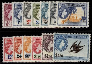 BRITISH VIRGIN ISLANDS QEII SG149-161, 1956-62 complete set, NH MINT. Cat £120.