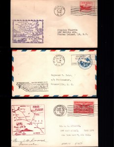 US 3 used first flight  covers