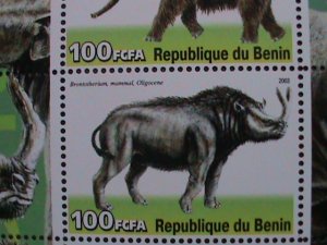 BENIN-2003 PREHISTORY ANIMALS-DINOSAURS- MNH -S/S VF-SCOTT NOT LISTING