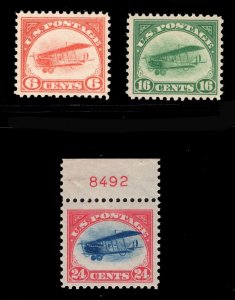 MOMEN: US STAMPS #C1-C3 SET AIRMAIL MINT OG NH VF+ LOT #82440*