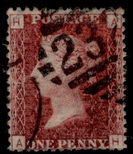 GB QV SG44, 1d lake-red PLATE 199, FINE USED. IRELAND AH