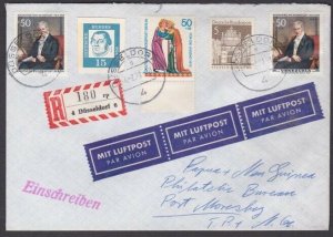 GERMANY 1971 Registered cover - franking inc. postal stationery cut out.....W934