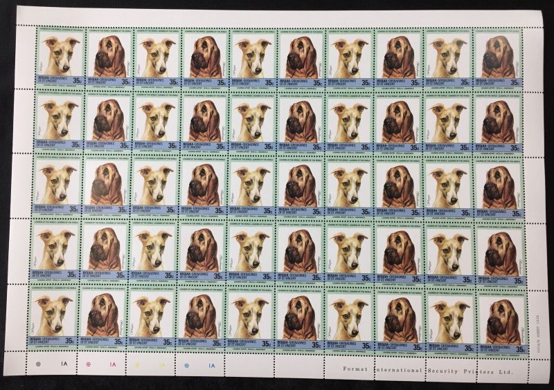 St Vincent Grenadines Dogs Sheets x 8 MNH (400 Stamps) BLK21