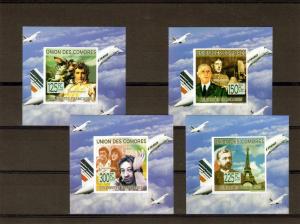 Comoros De Gaulle-Napoleon 6 Deluxe s/s Imperforated mnh.vf 