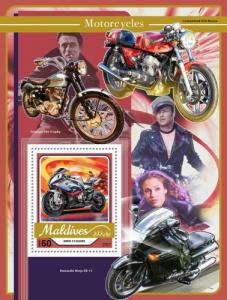 MALDIVES - 2017 - Motor Cycles - Perf Souv Sheet - MNH