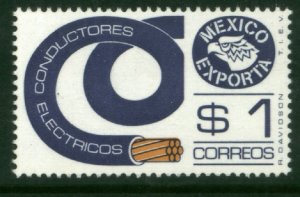 MEXICO Exporta 1114, $1P Electrical conductors. Unwmk Fosfo Paper 4. MINT, NH VF