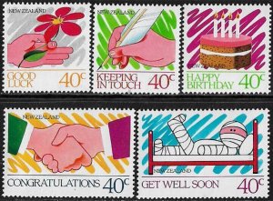 New Zealand #898-902 MNH Complete Set - Greeting Messages