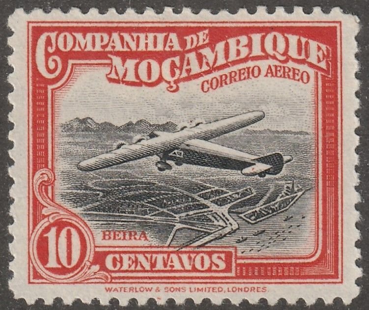 Mozambique Company, stamp, Scott#c2,  mint, hinged,  10 Centavos, air mail