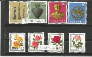 Switzerland #B 406-409  and B 410-413 Pro patria 1972.  , Pro Juventut 1972 MNH