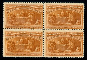 MOMEN: US STAMPS #239 BLOCK MINT OG NH FRESH LOT #70022