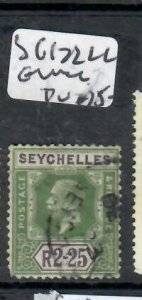 SEYCHELLES  KGV  2.25R     SG 122   LL CORNE ROUNDED   FU   P0716H