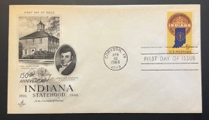 150TH ANNIV INDIANA STATEHOOD APR 16 1966 CORYDON IN FIRST DAY COVER (FDC) BX2